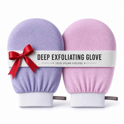 Miniatura 10 de LOTTA Manopla exfoliante coreana, 2 unidades, guantes de baño, autobronceadores, exfoliantes corporales, tamaño grande, adecuado para hombres