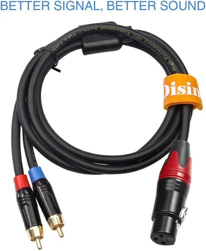 Miniatura 5 de Cable de parche divisor Y XLR hembra a RCA dual, cable de interconexión estéreo de audio XLR hembra a 2 conectores RCA/Phono no balanceado - 3.3