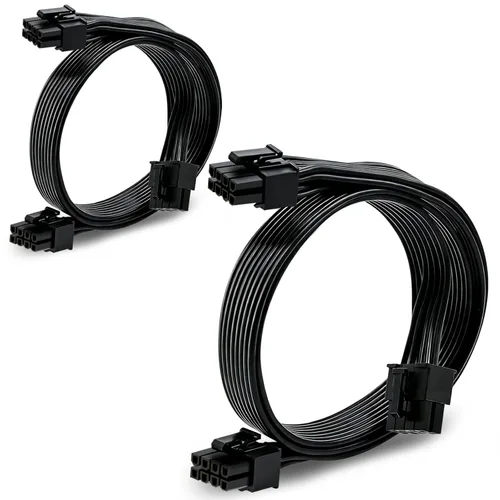 Miniatura 9 de COMeap Cable PCIe para Corsair, ATX CPU 8 pines macho a doble PCIe 8 pines (6+2) macho cable de alimentación para Corsair Thermaltake ARESGAME 1