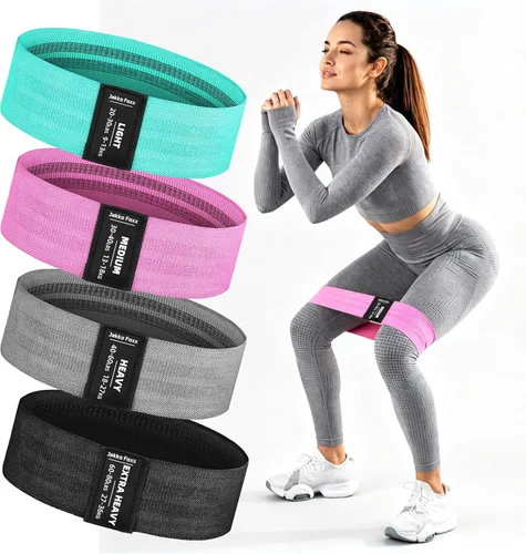 Bandas de resistencia de tela, 5 bandas de entrenamiento de tela antideslizante, bandas de glúteos para mujeres y hombres, bandas elásticas para
