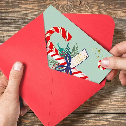Miniatura 8 de Sweetzer & Orange - Juego de tarjetas de Navidad - 24 tarjetas de fiesta con lámina de oro y sobres rojos – 6 diseños surtidos en caja para fácil