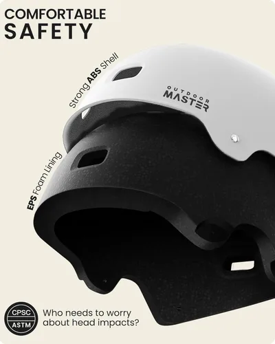 Miniatura 2 de OutdoorMaster - Casco de patineta y ciclismo, dos forros extraíbles, ventilación, para varios deportes, scooter, patinaje en línea, patinaje