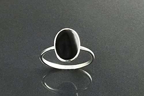 Miniatura 5 de Anillos de plata de ley 925 con piedras preciosas de ónice negro 1001
