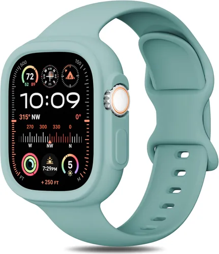 Miniatura 45 de Keebowz Funda Protectora de Silicona Compatible con Apple Watch de 38mm 40mm 41mm 42mm 44mm 45mm 46mm 49mm, Mujeres y Hombres, Correa Deportiva