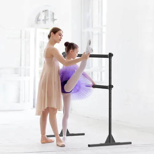 Miniatura 7 de SELEWARE Barra de ballet independiente de altura ajustable, barra de ballet resistente, barra de baile, soporte movimientos de barra, estiramiento