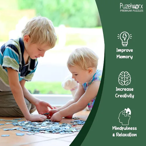 Miniatura 2 de Puzelworx - Rompecabezas educativo de 1000 piezas, juego familiar, regalo para adultos y niños (columpio vintage)