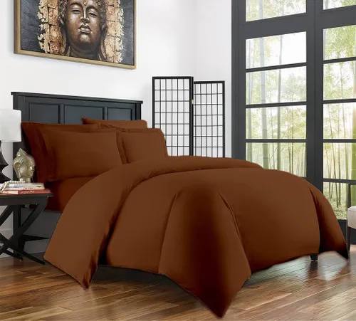 Miniatura 8 de Juego de funda de edredón, tamaño King Alaskan de 136 x 120 pulgadas, juego de ropa de cama de satén de 600 hilos de 3 piezas, funda de edredón 100%