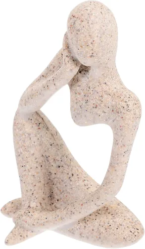 Estatuilla de pensador de resina, escultura abstracta, estatua decorativa para el hogar, oficina, estantería y escritorio, arte estético único y