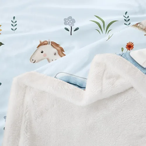 Miniatura 3 de Erosebridal - Mantas de bebé unisex para niños y niñas, mantas de guardería de animales de granja de minky 40x50, manta sherpa con diseño de tractor