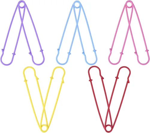 Miniatura 5 de Outus Pasadores de seguridad de acero para manta, 4 pulgadas, extra grandes, 5 colores, 10 piezas