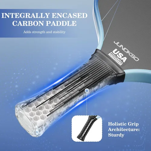 Miniatura 6 de Pickleball Paddles Set of 2 - Composite Carbon Fiber Pickle Ball Paddle - USAPA Compliant Pro Pickle Racket - Portable Outdoor Sports Equipment
