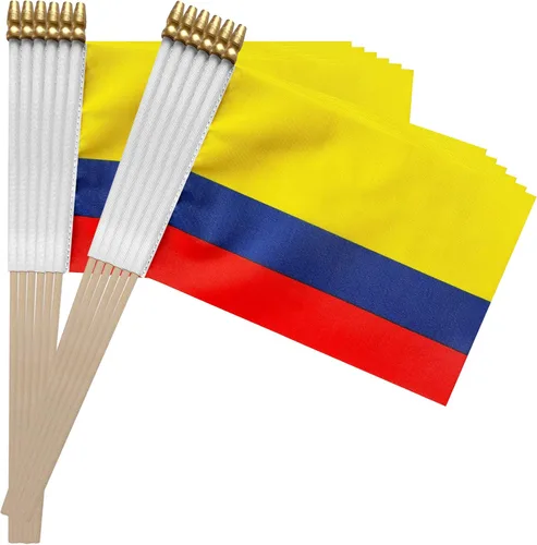 Miniatura 5 de TSMD Mini banderas colombianas de mano, 5 x 8 pulgadas, paquete de 12