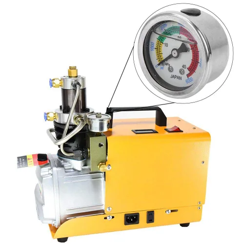 Miniatura 2 de Jadeshay Medidor de presión, 0-6000PSI 0-40MPa Bomba de Aire Medidor de Presión de Doble Escala Lleno de Líquido para Equipo de Buceo Manómetro