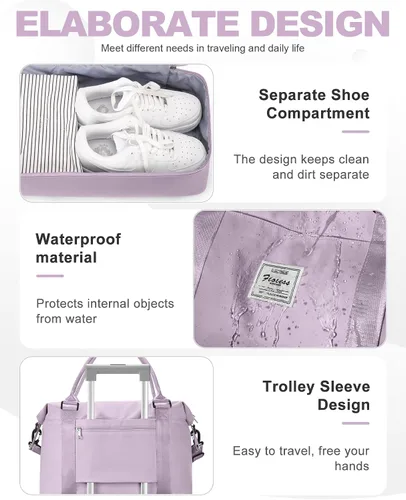 Miniatura 11 de Bolsa de viaje para mujer, bolsa deportiva para gimnasio, H-Negro