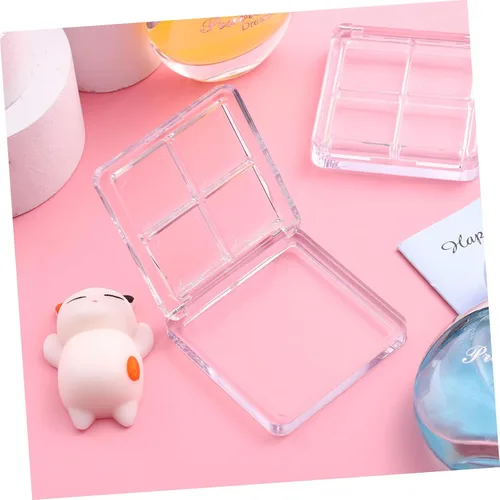 Miniatura 5 de Beaupretty 4 piezas vacía sombra de ojos paleta 4 rejillas sombra de ojos lápiz labial caja de almacenamiento transparente maquillaje DIY cosméticos