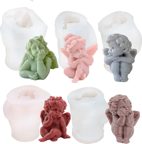 Miniatura 10 de Molde de silicona para velas 3D, 3 lados, diosas, niña, mujer embarazada, anciana, molde de silicona para pilar, aromaterapia, velas, cera, jabón