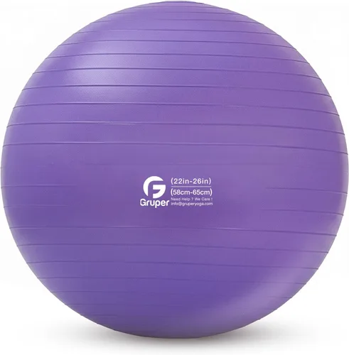 Miniatura 21 de Gruper Pelota de yoga y pilates, pelota de gimnasio de 4 tamaños para fitness, yoga, entrenamiento, embarazo y terapia física, bomba rápida