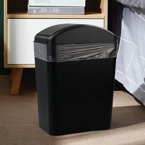 Miniatura 4 de Cand 1 bote de basura de 4 galones, cubo de basura de plástico con tapa giratoria, 16 L (negro)