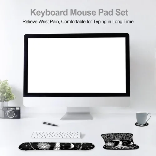 Miniatura 2 de ToLuLu - Alfombrilla ergonómica para mouse y mouse con reposamuñecas para teclado, para computadora, laptop, PC, cómoda y duradera, reposamuñecas