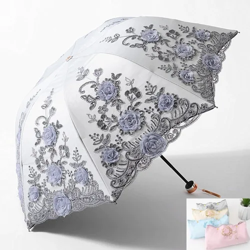 Miniatura 57 de Honeystore - Parasoles de encaje de flores para fiesta de boda, paraguas nupcial de encaje