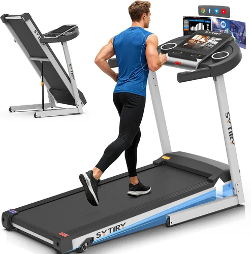 Miniatura 10 de Cintas de correr inclinadas para el hogar con pantalla de TV y WiFi, caminadora Walking Pad inteligente de 3.5 HP con inclinación, máquina de correr