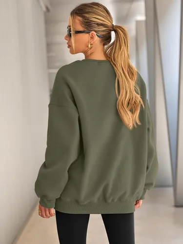 Miniatura 4 de EFAN - Sudaderas extragrandes para mujer, de vellón con capucha y cuello redondo, suéteres informales y cómodos, ropa de moda para invierno