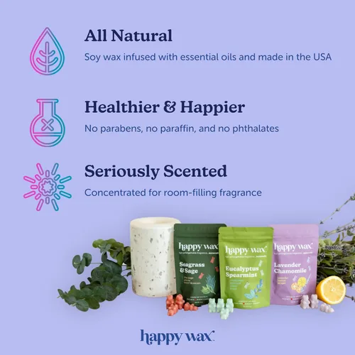 Miniatura 3 de Happy Wax Gingerbread - Cera perfumada de oso para derretir – Natural fuerte perfumada con aceites esenciales – No tóxica y segura para mascotas