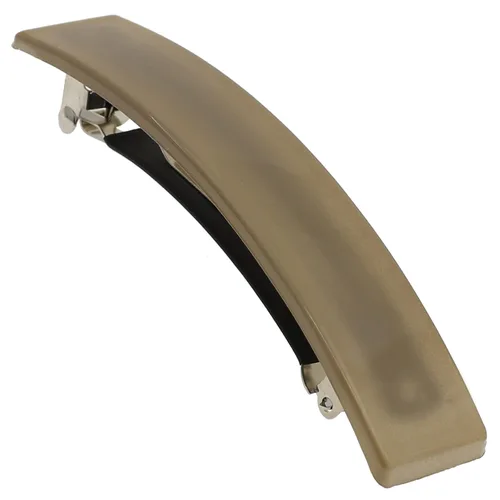 Camila Paris CP3385 - Pinza de barrette de pelo francesa para niñas, cierre de metal gomizado beige, pinzas de pelo de agarre fuerte para mujeres,