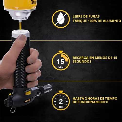 Miniatura 4 de LEXIVON Kit multifunción de antorcha de butano Estación de soldadura de autoencendido, prémium, con llama ajustable Grado Profesional