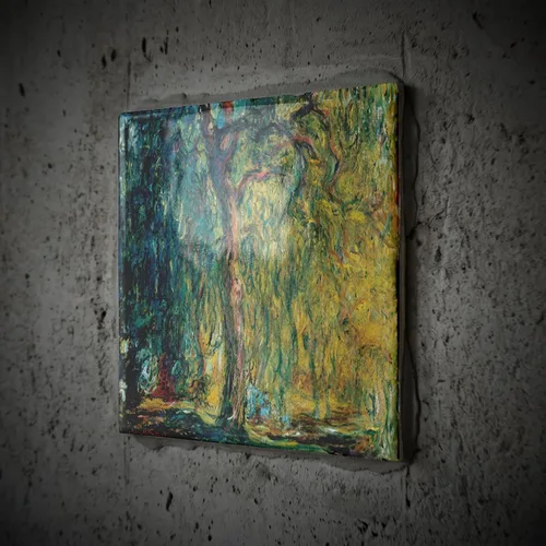 Miniatura 2 de 3dRose Picture of Monets Painting Weeping Willow 4 Inch Ceramic Tile
