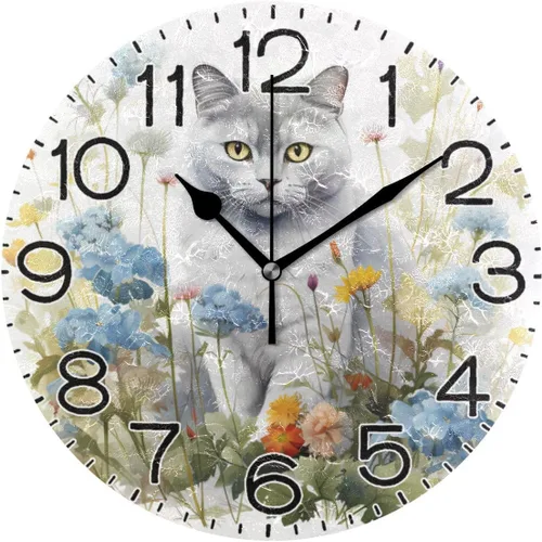 Miniatura 19 de ALAZA Reloj de pared con diseño de pájaros en rama, funciona con pilas, silencioso, de cuarzo, analógico, rústico, estilo rural, redondo, decoración