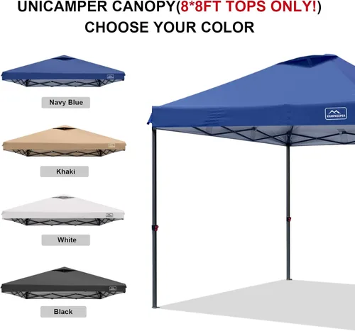 Miniatura 37 de KAMPKEEPER Cubierta de Repuesto Superior para Carpa Toldo Emergente con Ventilación de Aire y Correa Elástica Ajustable, Poliéster Resistente a Azul
