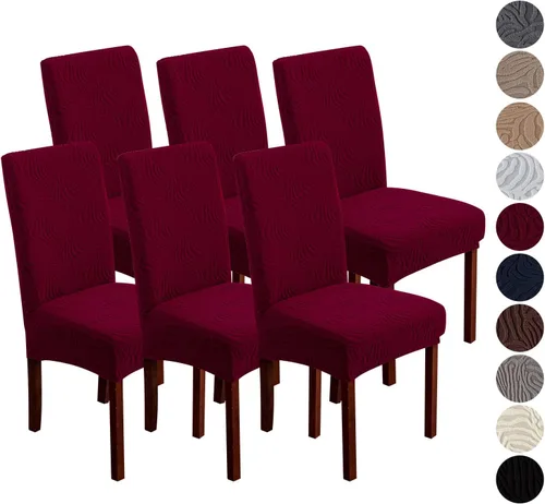 Miniatura 31 de Fundas para silla de comedor, Fundas para sillas de comedor elásticas Parsons, Protector para sillas de comedor y cocina, Extraíbles, Lavables