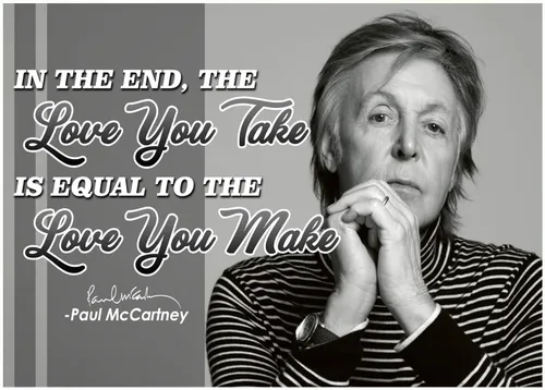 Paul McCartney - Póster con cita para decoración artística, póster genial para pared, Beatles, Abbey, Road Crosswalk Merchandising, Memorabilia,