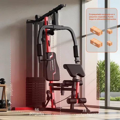Miniatura 7 de Sistema de gimnasio en casa con pila de peso de 160 libras, estación de entrenamiento multifuncional todo en uno, sistema de entrenamiento de fuerza