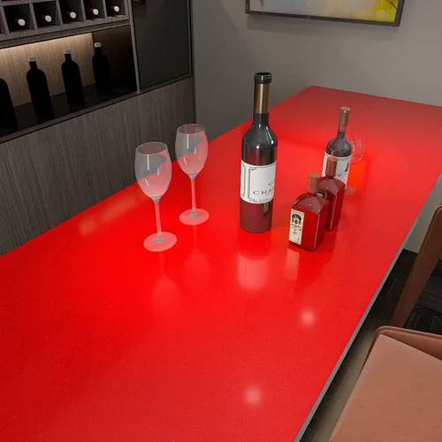 Miniatura 3 de CRE8TIVE Papel tapiz rojo con purpurina para pegar y despegar de 24 x 118 pulgadas, papel de contacto rojo de tamaño grande, autoadhesivo
