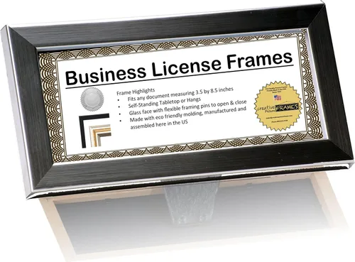 Miniatura 8 de Marcos de licencia para maquilladores profesionales de 3.5 in x 8.5 in, sostenedor de licencia de panel de estado para mostrar certificado, licencia