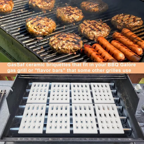Miniatura 6 de GasSaf Ladrillos de cerámica de repuesto para barbacoas en abundancia Grand Turbo, Grand Hall, Members Mark Grills, 4 placas de calor, briquetas