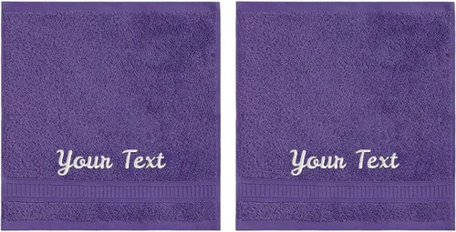 Miniatura 37 de Toallas personalizadas, calidad de hotel y spa, súper suaves, altamente absorbentes, juegos de baño, 100% algodón, toallas monogramadas, juego