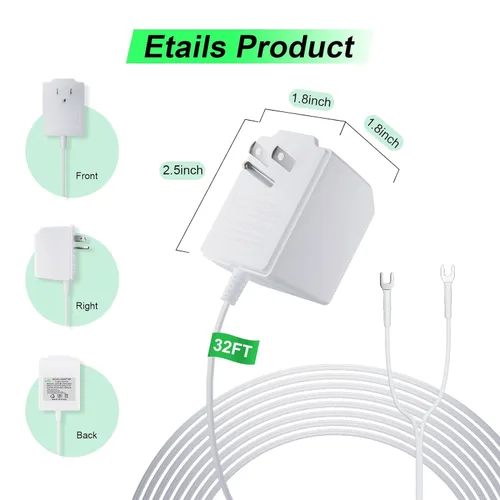 Miniatura 5 de Fuente de alimentación transformadora de timbre de 18 voltios para timbre de video en anillo, compatible con anillo, Google Nest, WYZE, Eufy, Blink
