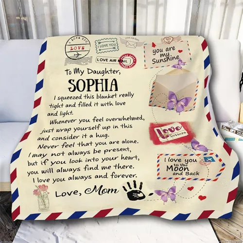 Miniatura 10 de Pofily Regalos de hija para mamá, manta "to My Daughter", regalos para mamá, abuela, tatarabuela, regalo para mamá, regalo de Navidad, graduación
