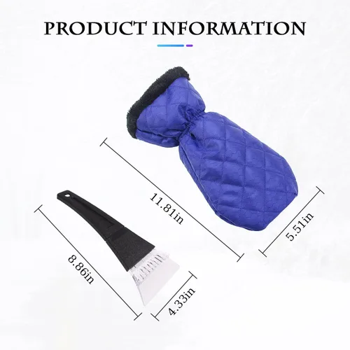 Miniatura 2 de Fekey&JF - Guante raspador de hielo para coche, removedor de nieve impermeable, guantes raspadores de nieve con acolchado cálido y agarre cómodo
