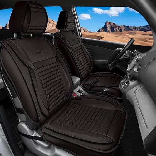 Miniatura 19 de LINGVIDO Fundas de asiento de automóvil, transpirables e impermeables, de piel sintética para autos, SUV, camiones, sedán, funda de asiento