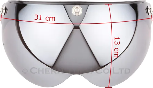 Miniatura 2 de Visera abatible para casco de motocicleta de 3 ranuras (espejo cromado)
