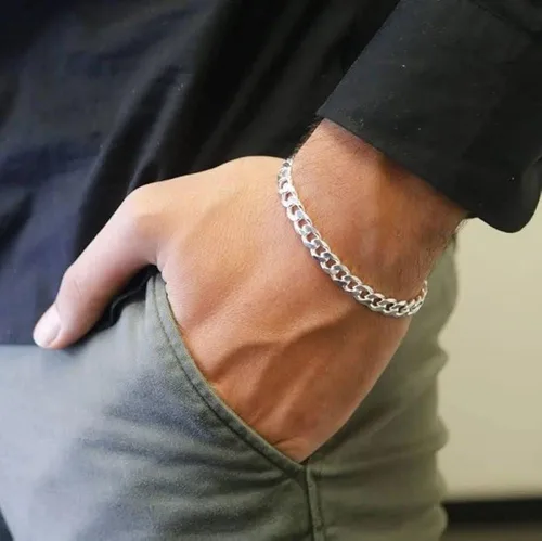 Miniatura 4 de Verona Jewelers - Pulsera de plata esterlina italiana con eslabones cubanos para hombre, 7.5 mm, 8 mm, 9.2 mm, 11 mm, 15 mm, plata esterlina 925