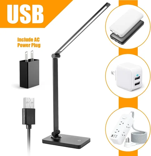 Miniatura 7 de DWEPTU Lámpara de escritorio recargable Lámparas de escritorio LED Lámparas de escritorio para cuidado de los ojos Lámpara de oficina regulable