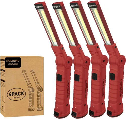 Miniatura 8 de Luz de trabajo portátil, luces de trabajo recargables con gancho colgante de base magnética, rotación de 360°, 5 modos, COB LED de 800 lúmenes, luz