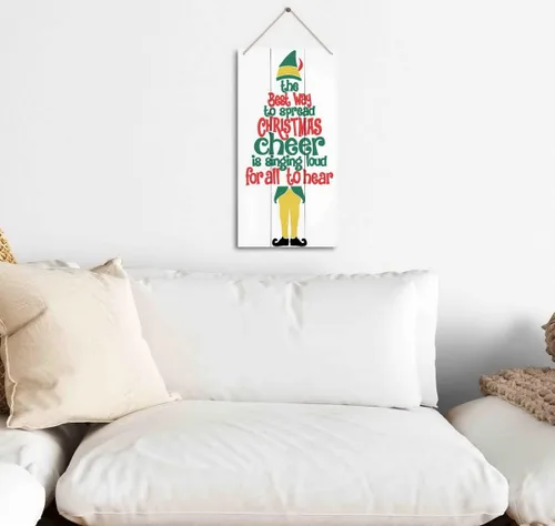 Miniatura 4 de La mejor manera de difundir la alegría navideña, arte de pared de temporada de invierno, letrero de madera para colgar en la pared, decoración