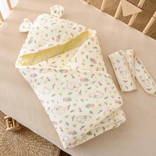 Miniatura 10 de Manta Kawaii para bebé para niñas, de algodón cálido, bonita, agradable al tacto, transpirable (oso)