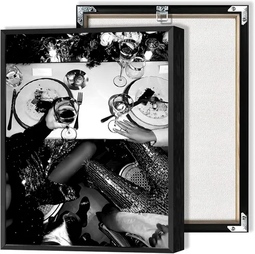 Miniatura 23 de Arte de pared vintage de periódico blanco y negro para niñas, comida de chica caliente, pasta italiana, pósteres divertidos para habitación de Negro